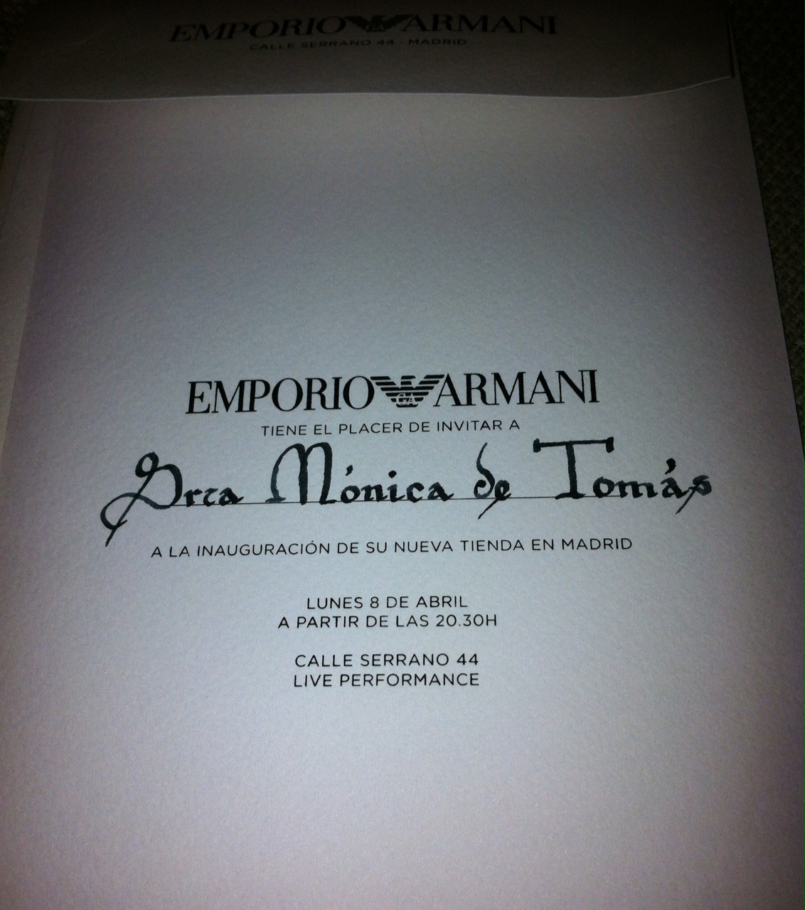 Look Emporio Armani Opening party!